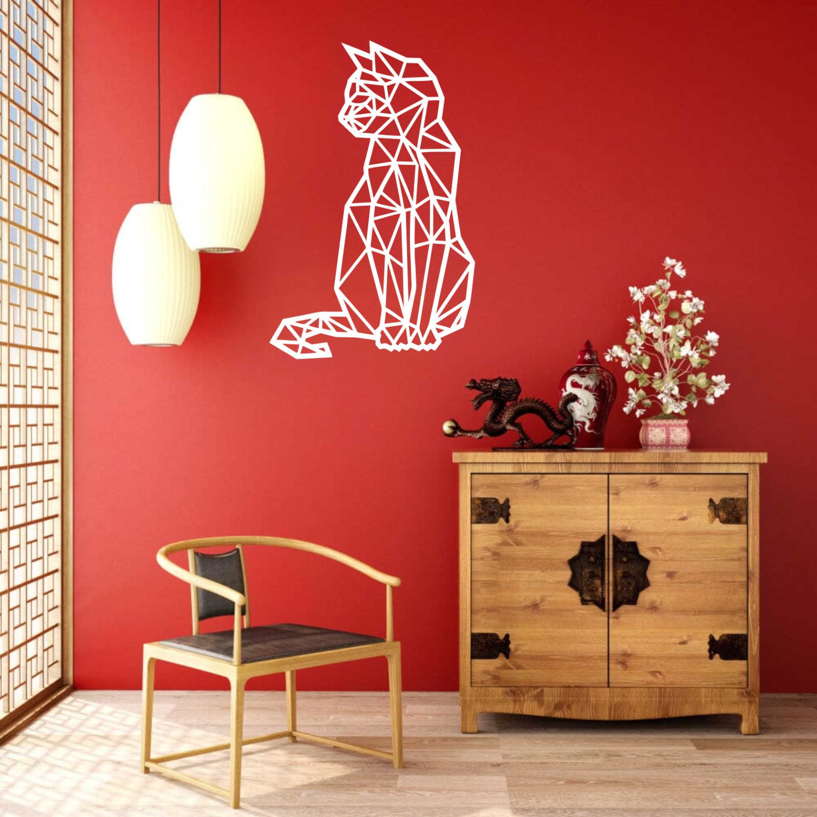 Decoratiune - Geometric Cat